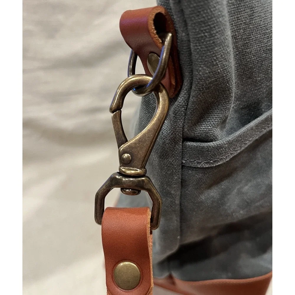 Lineage Goods Rivanna Deluxe Large Crossbody Bag Travel Work Charcoal Handmade